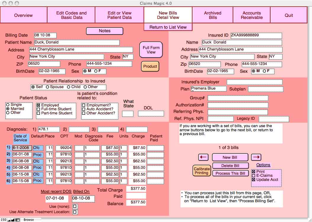 bill details